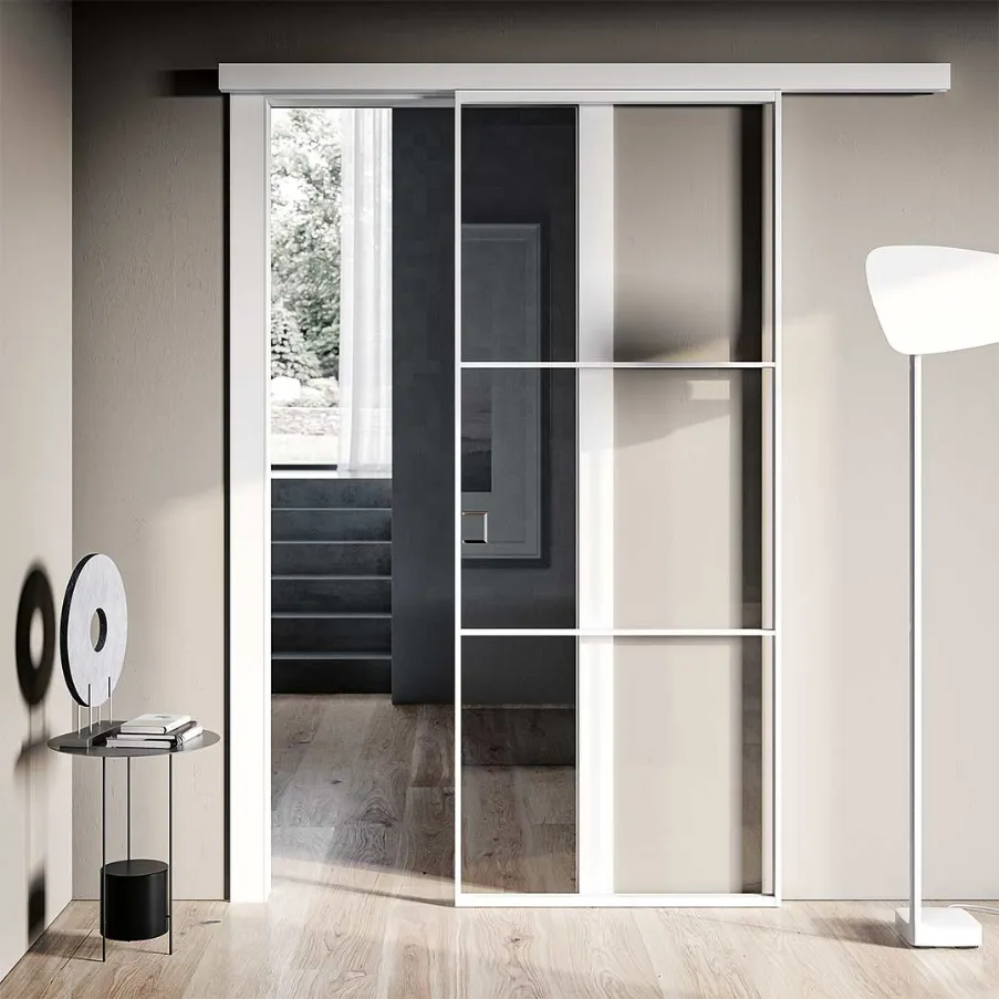 porta scorrevole in vetro laccate a mano bertolotto glass bianco alabama