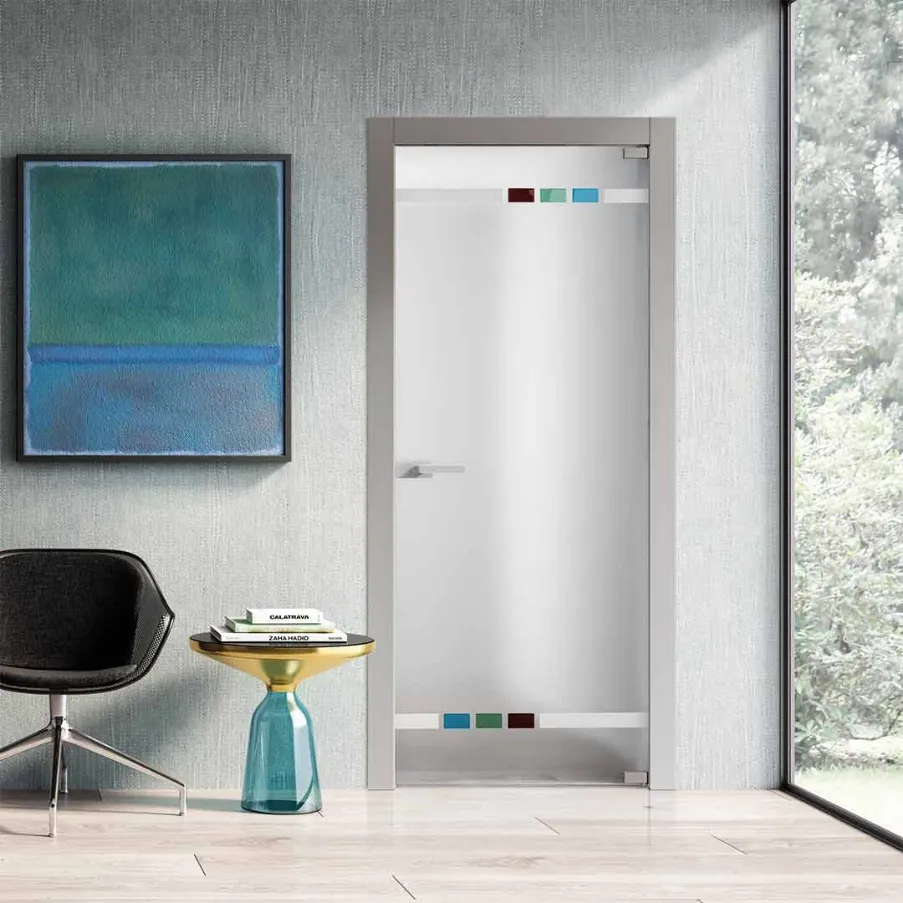porte interne con vetro decorato
