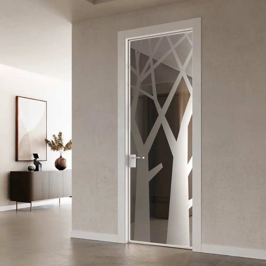 porte interne con vetro decorato
