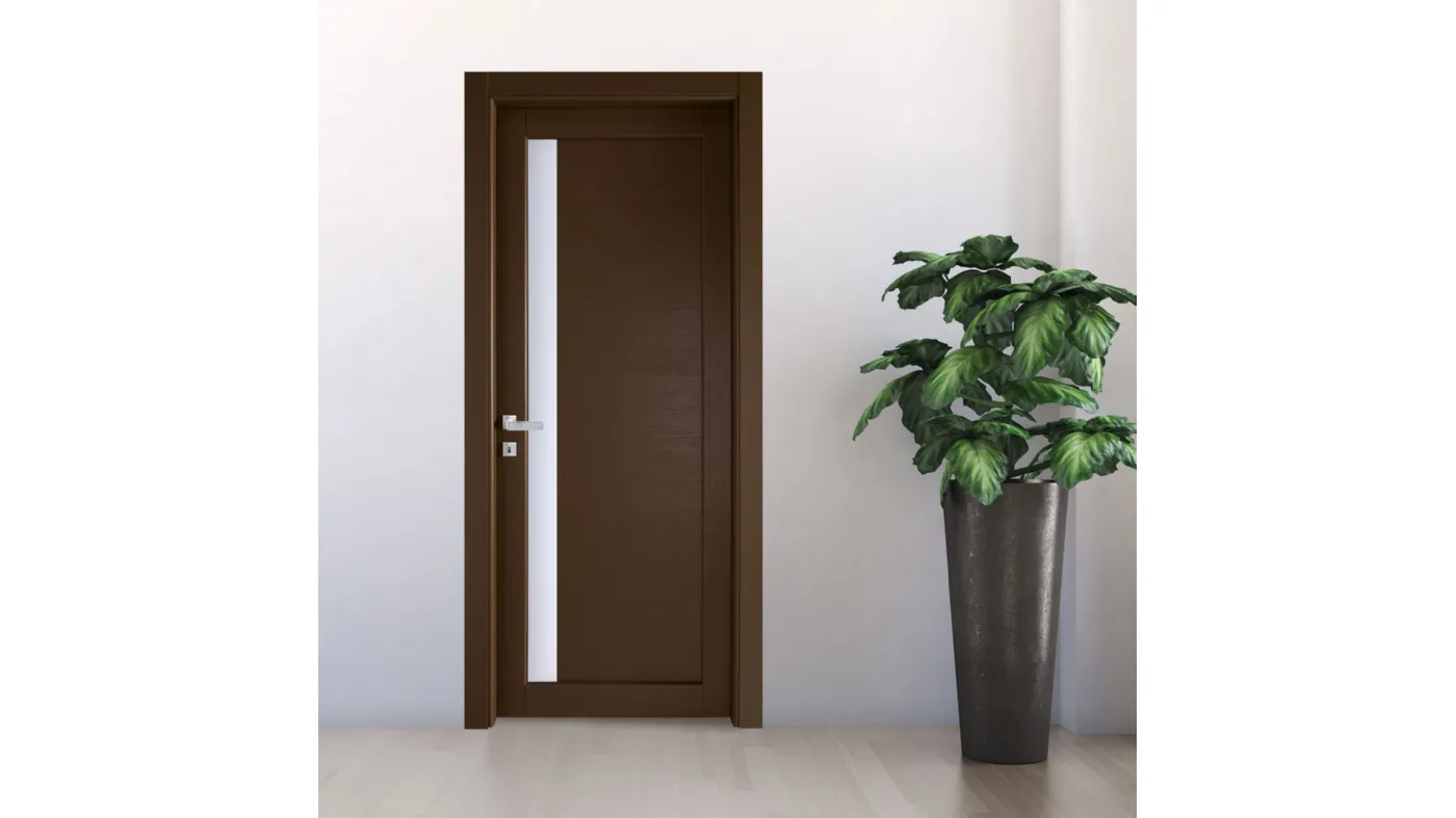 Porta battente in legno e vetro