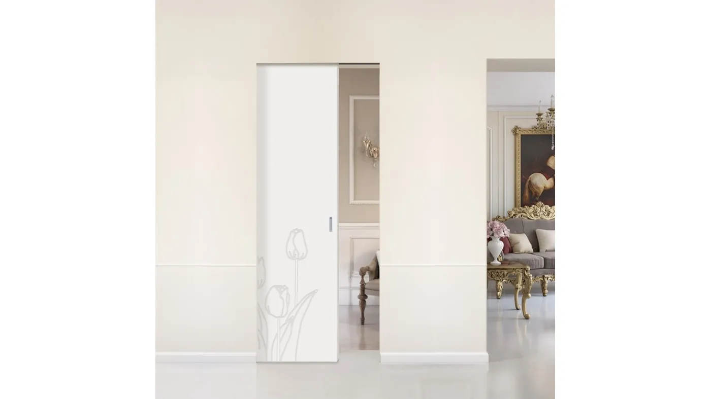  Porta a scomparsa walldoor Tulipan bianco